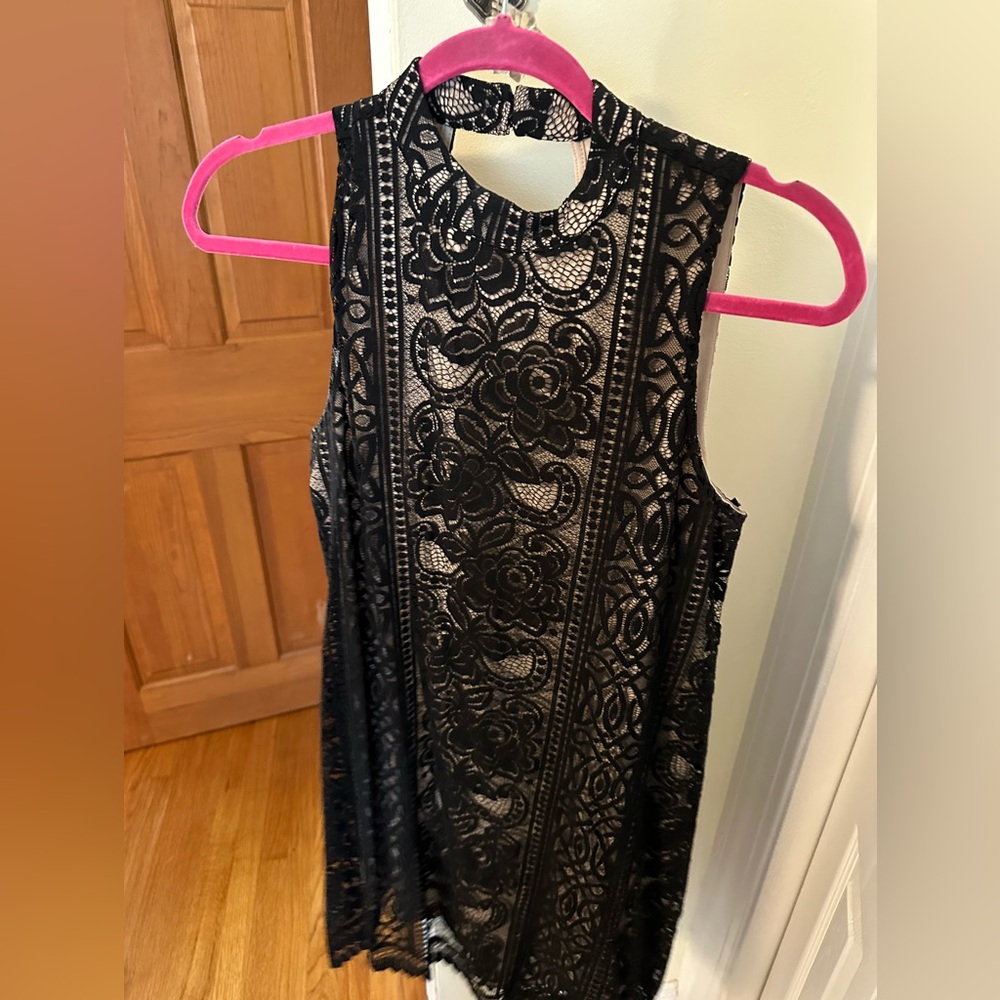 Macy’s Love, Fire Black Lace Dress Trapeze Style
